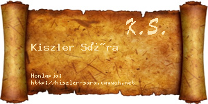 Kiszler Sára névjegykártya