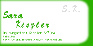 sara kiszler business card